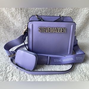 Steve Madden Bevelyn Crossbody Bag/Purse TIK TOK Rhinestone Lavender Purple NWT